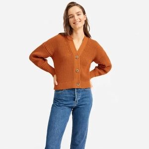 Everlane Texture Cotton Crop Cardigan Sweater